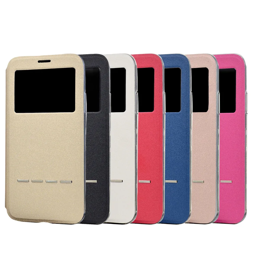 Деловой Ультратонкий чехол-книжка из искусственной кожи с простым окошком