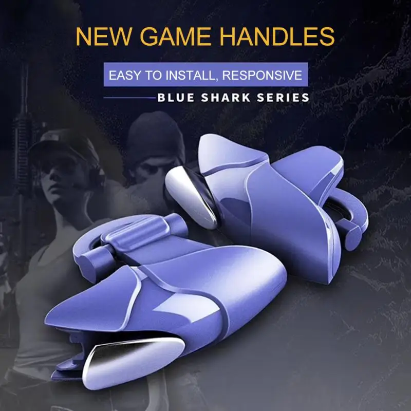 New Blue Shark Eating Chicken Handle 1 Pair Of Game Trigger For PUBG Mobile Metal Joystick Iphone Android | Электроника