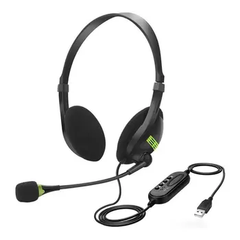 

Comfortable USB Headphones For Computer With HD Microphone Multi-Key Women PC Wired Headset Working Gaming Stereo Headphone