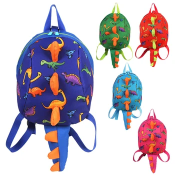 

Children Cute Cartoon Dinosaur Plush Backpack Anti-Lost Bag Creative With Dinosaur Tail Dinosaur Plush Backpack Gift For Baby