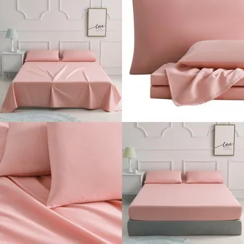 

230TC Bed linen cotton Solid color Parure sheet set bedding set bed set boho bed sheets bed cover sets