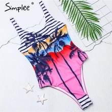 Simplee bikini купальник принт фламинго Sexy bikini купальник принт фламинго купальный костюм купальник цельный 2019новынка