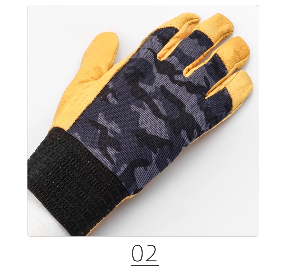 QIANGLEAF брендовые новые мужские рабочие защитные перчатки из воловьей кожи желтые перчатки для вождения, садоводства, безопасности 410MC