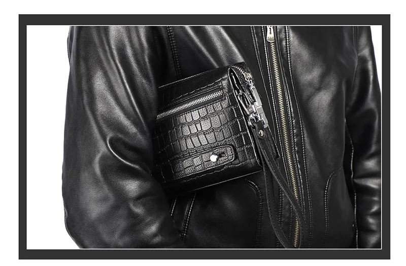 first layer leather password lock men's wallet fashion casual long section business men's clutch wallet men's handbag