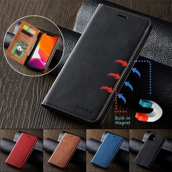 Роскошный кожаный чехол с откидной крышкой для iPhone 11 Pro max Xs XR 6s 7 8 plus Магнитный