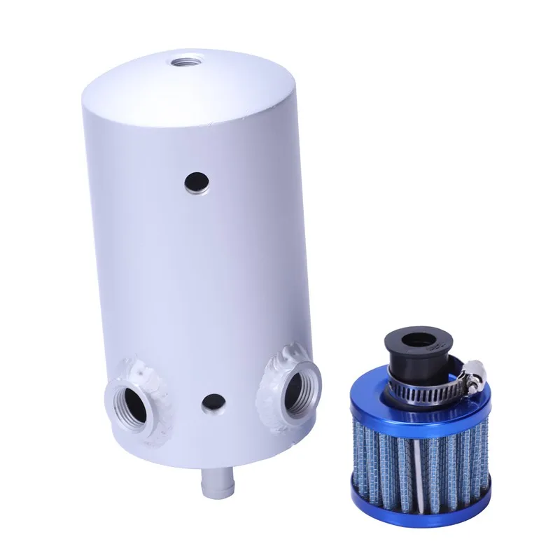 0.5L Engine Oil Catch Tank Can Reservoir Universal Aluminum+Breather