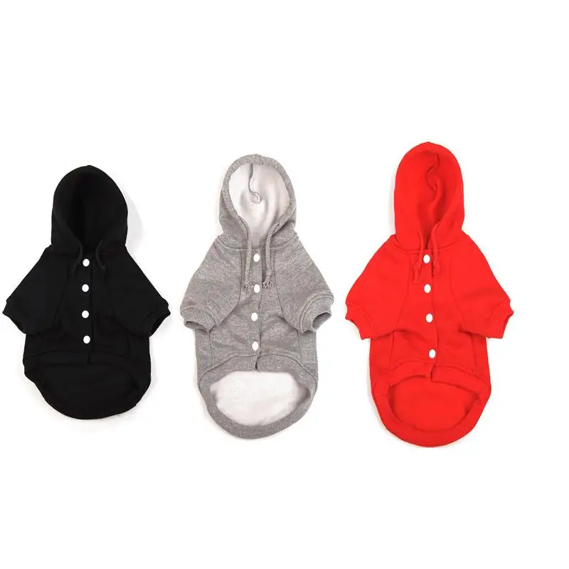

Pet Winter Warm Clothes Hooded Coat Small Dogs Fleece Hoodie Thickening Button Jacket With Pockets Chihuahua Puppy Clothes