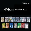 100pcs Random Mix Ziplock Pill Jewelry Packaging Plastic Pouches Mini Cute Zip lock Bags Plastic Packaging Bags Thick 0.24mm 1