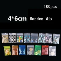 100pcs Random Mix Ziplock Pill Jewelry Packaging Plastic Pouches Mini Cute Zip lock Bags Plastic Packaging Bags Thick 0.24mm 1