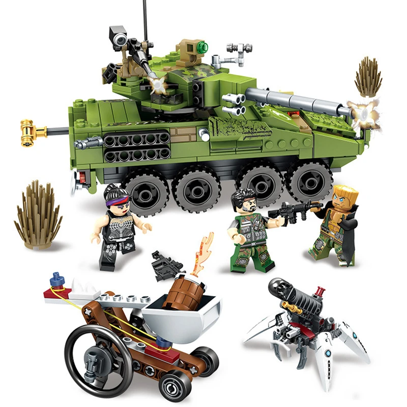 

Military Series technic Army Car tank Chariot Weapon Model Building Blocks Sets Bricks Educational Toys For Children Boy Gifts