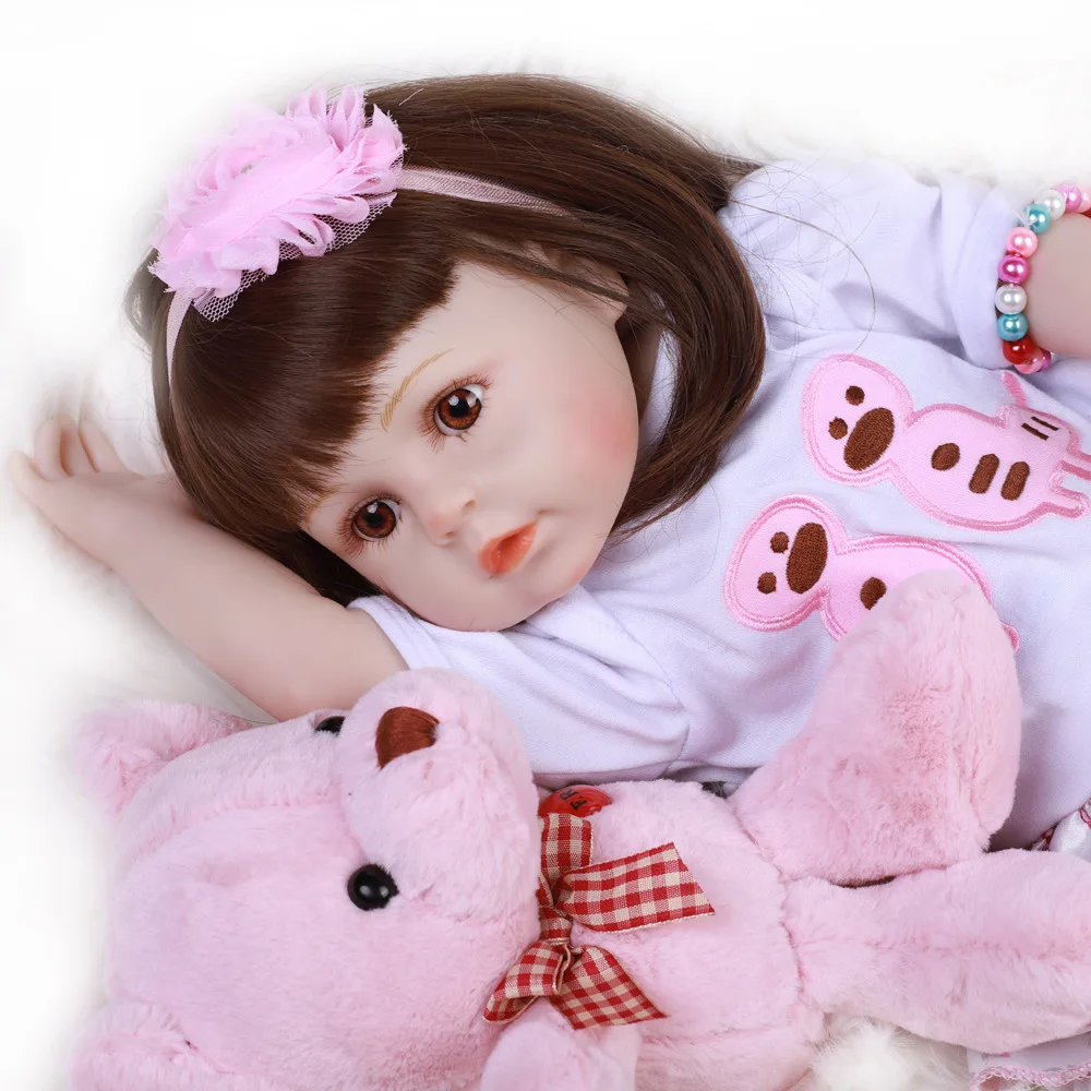 Pickwoo 48 см bebes Кукла реборн девочка кукла мягкий силиконовый хлопок Boneca reborn Brinquedo подарок на день детей игрушки