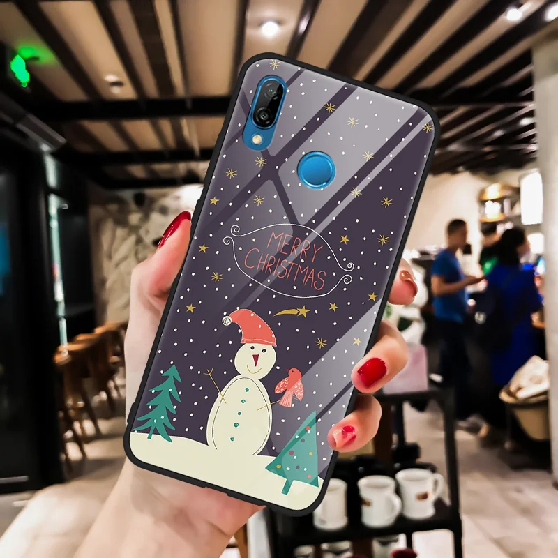 Счастливый Новогодний подарок для пар чехол из закаленного стекла для huawei Honor 20 9X 7A Pro Note 10 View 20 10 9 10 Lite 8X Play Y9 Capa - Цвет: sd1xr2s