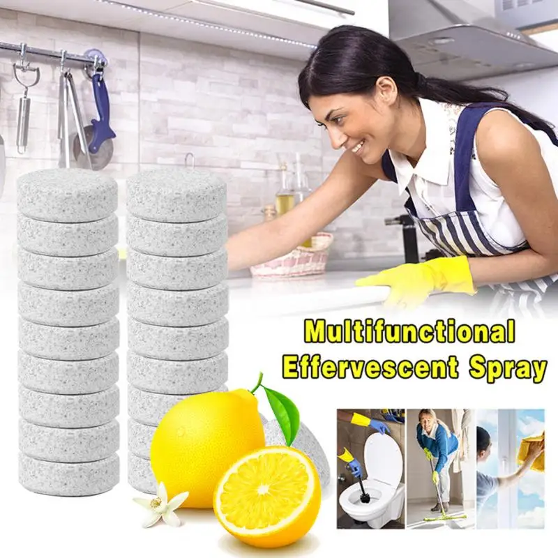 1/10/20Pcs White Effervescent Tablet Kitchen Toilet Tile Cleaner Lemon Stain Window Household Cleaning Chemicals | Дом и сад