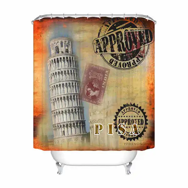 Shower Curtain Пользовательские водонепроницаемые занавески для душа в стиле ретро с принтом в стиле ретро декор для ванной комнаты различных размеров#180324-01-18 - Цвет: Shower Curtain
