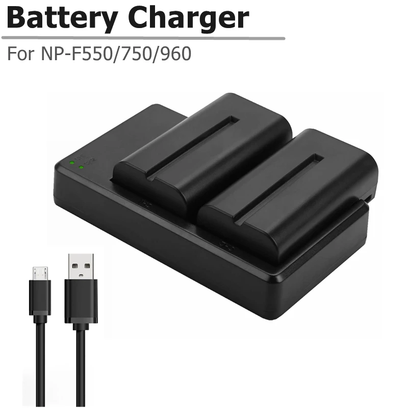 Зарядное устройство Nagnahz с двумя USB-портами для камеры Sony NP F750 F960 F550 FM50 и т. Д. Быстрое Цифровое зарядное устройство