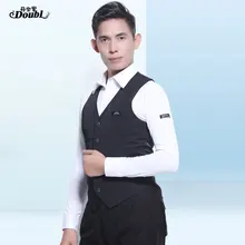 Новые поступления жилет вальс топы жилет Джаз бальные танцы латинская Мужская пуговица черная полоса StrPerformance Одежда для танцев рубашка