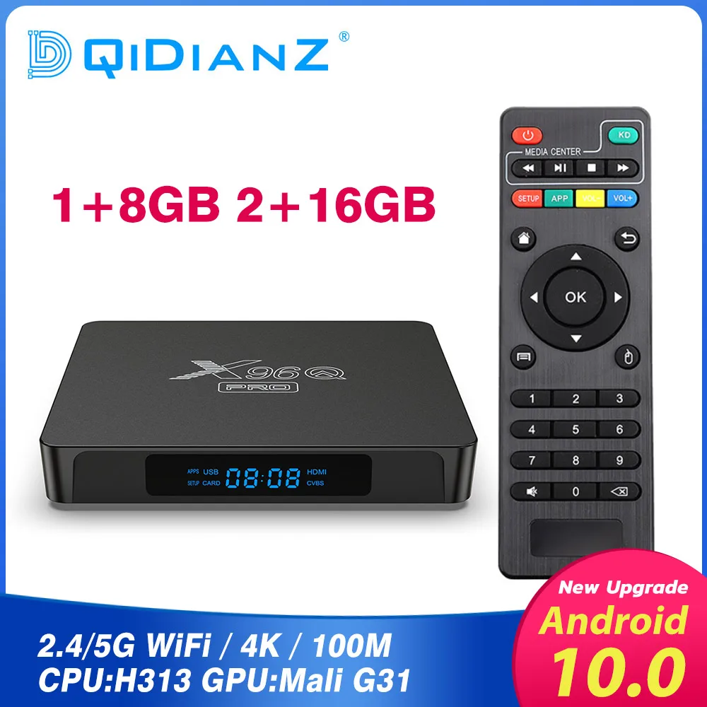X96Q Pro Android 10 Smart TV box double wifi 4k HD androide allwinner h313 quad core Multimedia player vs h96 x96mini iptv | Электроника