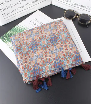 

2020 luxury brand print hijab scarf women шарф женский vintage ethnic long print scarves foulard femme Muslim Hijab Snood