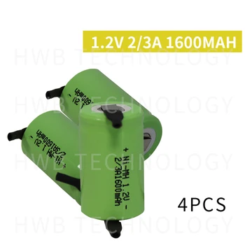 

4Pieces/lot Original New 1.2V 2/3A 1600mAh Ni-Mh 2/3A Ni-Mh Rechargeable Battery With Pins Free Shipping