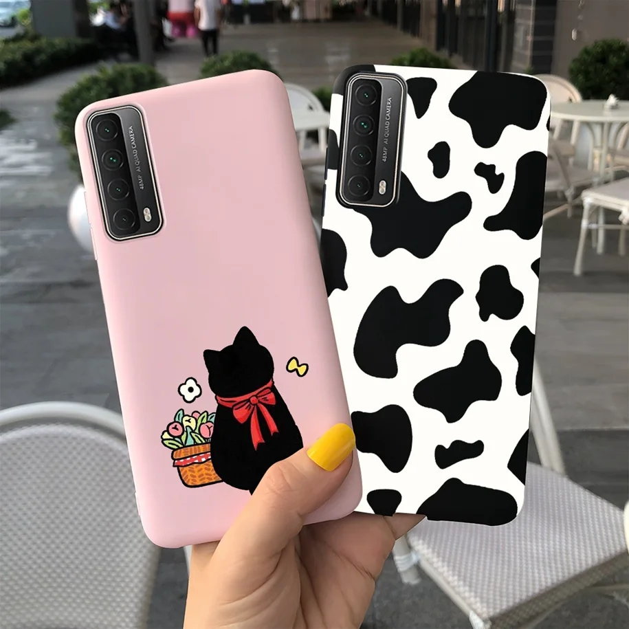 Мягкий чехол с милой коровой для Huawei P Smart 2021 Y7A 2020 из ТПУ 6 67 дюйма противоударный