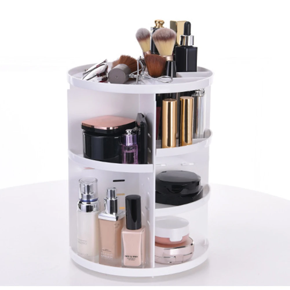 360 градусов вращающаяся коробка для макияжа щетка Органайзер коробка для ювелирных изделий косметическая коробка для хранения