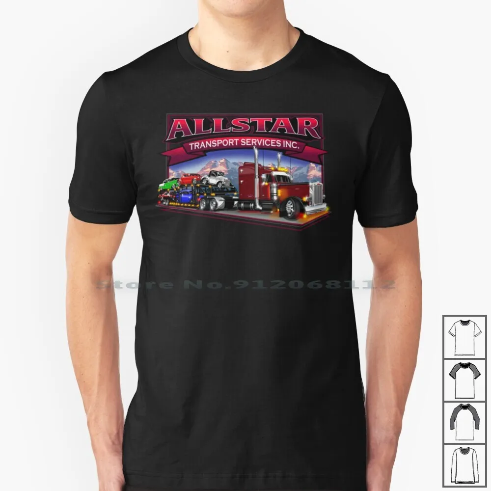 Trasporto Peterbilt T Shirt 100% Cotone Peterbilt Freightliner Kenworth Trucking Trucker Semi Rig Truck Low Rider 18 Wheeler