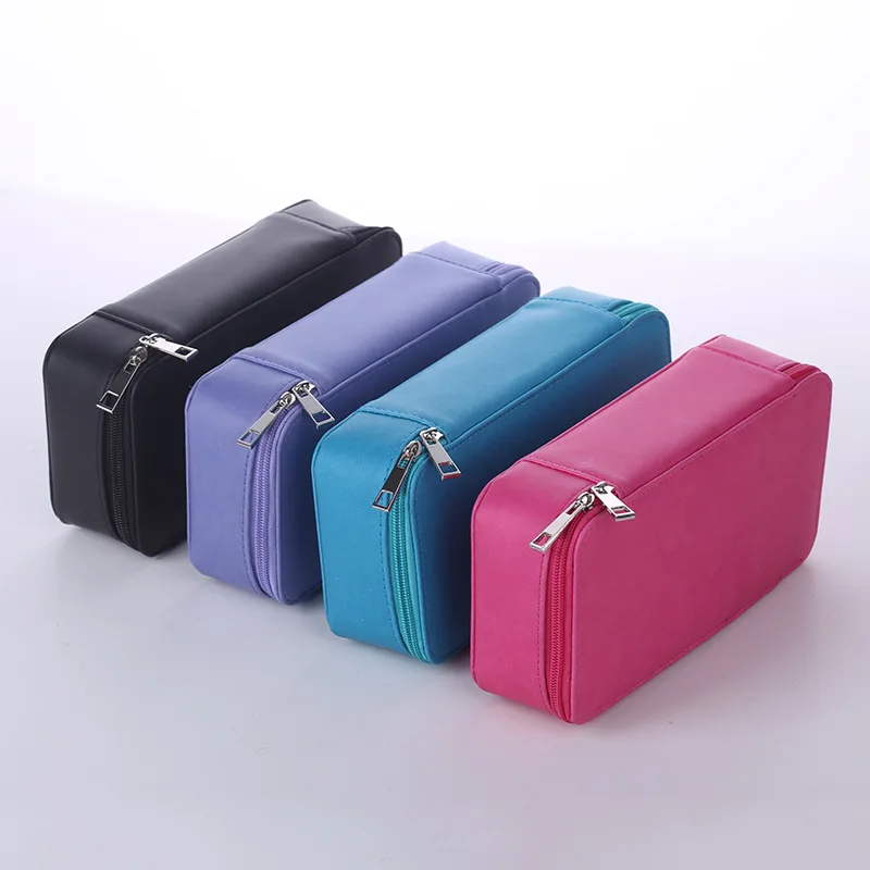 

School Stationery Pencil Case 2 Layer Multi Function Large Capacity PU Pencilcase Pen Curtain For Boy Girl Kids Gift Supplies
