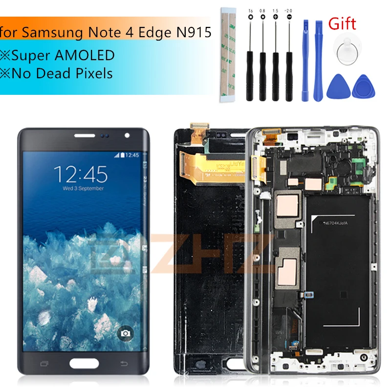 Сменный сенсорный ЖК экран AMOLED для SAMSUNG Galaxy Note 4 Edge N915 N915FD N915F|Экраны мобильных