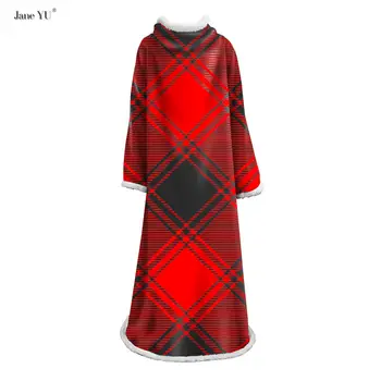

JaneYU Personality Adult Children 3d Digital Printing Cotton Fleece Thickened Blanket With Sleeve Customization Blanket