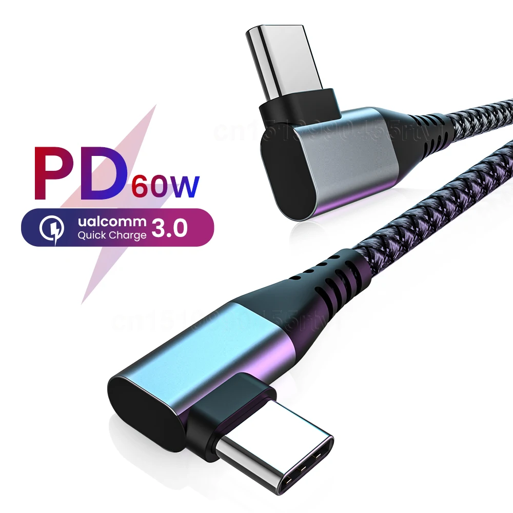 Кабель зарядный PD 60 Вт USB Type C на 3 А 90 градусов | Мобильные телефоны и аксессуары