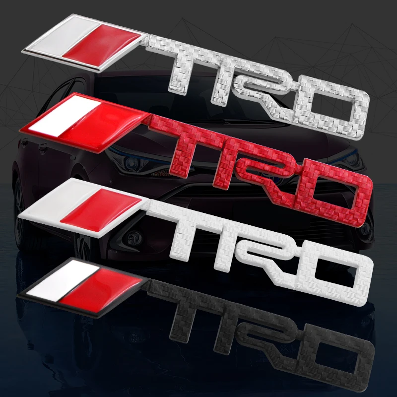 Металлическая 3d наклейка из углеродного волокна с логотипом TRD автомобильная