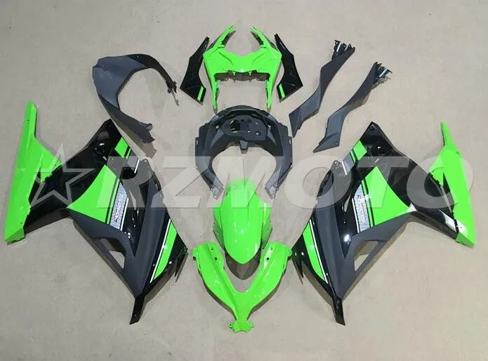 4 подарка стиль литья под давлением ABS обтекатели комплект для Kawasaki ninja 300 2013- EX300 EX300R 13 14 15 16 17 зеленый черный
