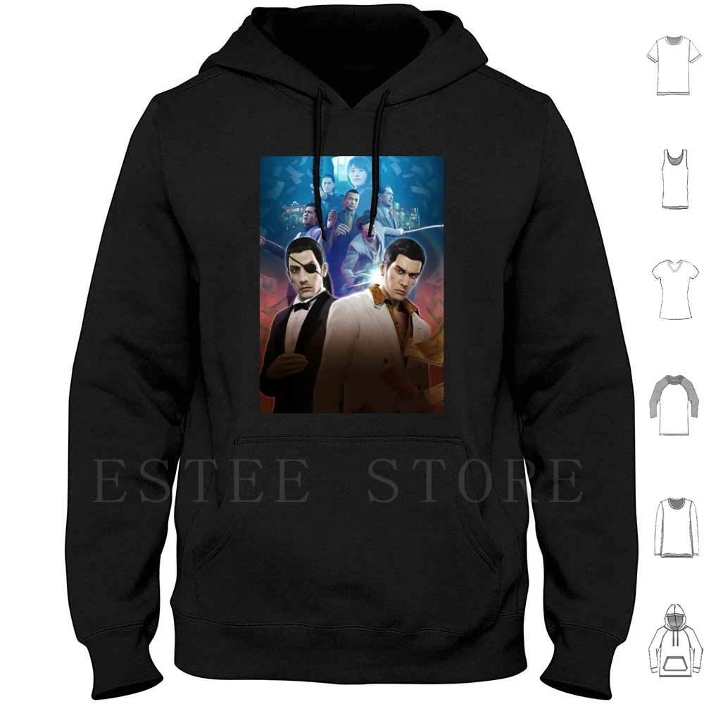 Yakuza 0 Poster Felpe Con Cappuccio Manica Lunga Yakuza Yakuza 0 Yakuza Kiwami Goro Majima Kazuma Kiyu Akira Nishikiyama