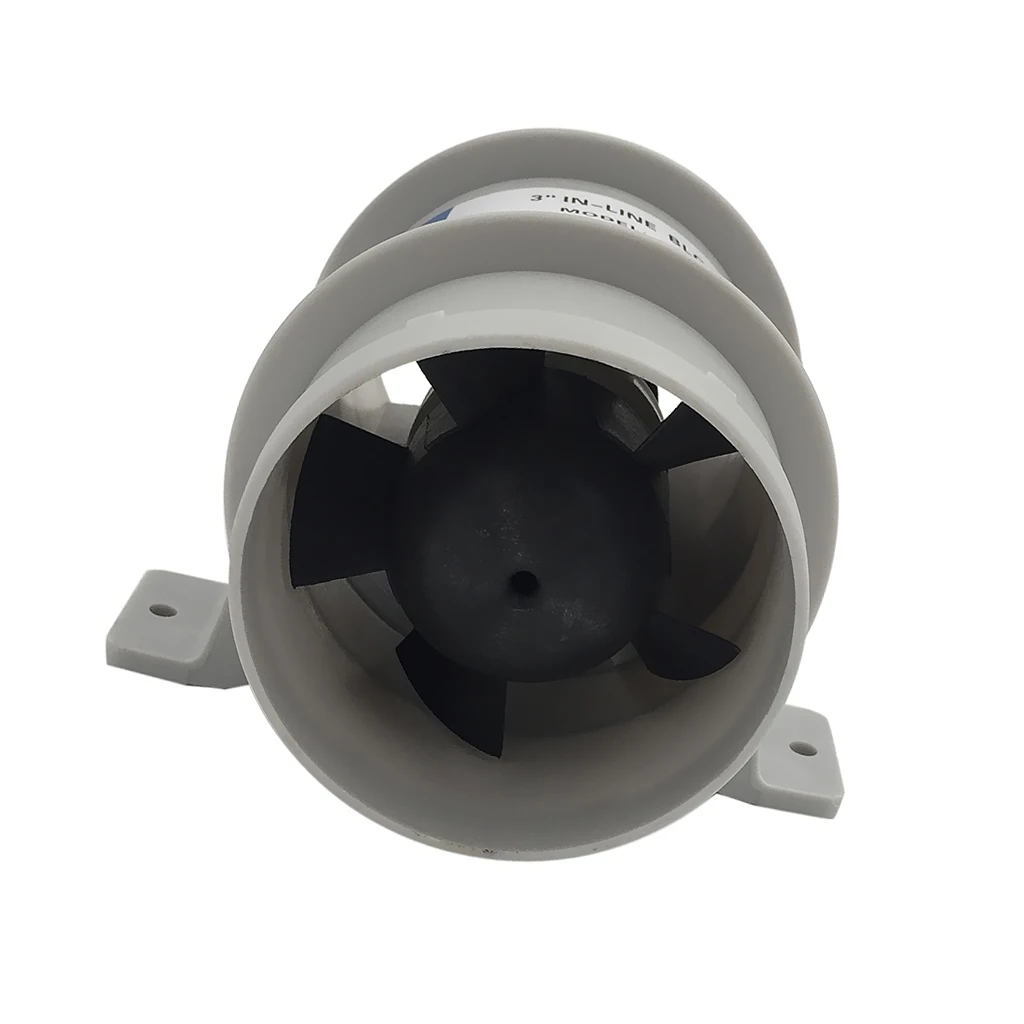 High Air Flow 3 Inch In-Line Bilge Quiet Blower 12 Volt - 3inch Dia. Hose