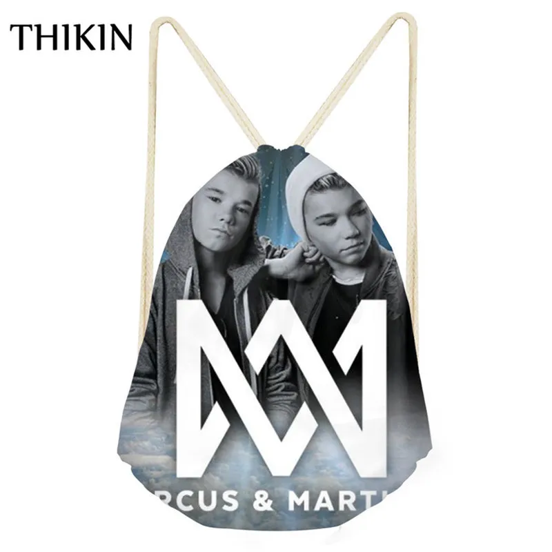 THIKIN Women Small Gym Draw-string Bags Marcus And Martinus Print Sports Athletic Training Bag Girls Running Climb Rucksack | Багаж и