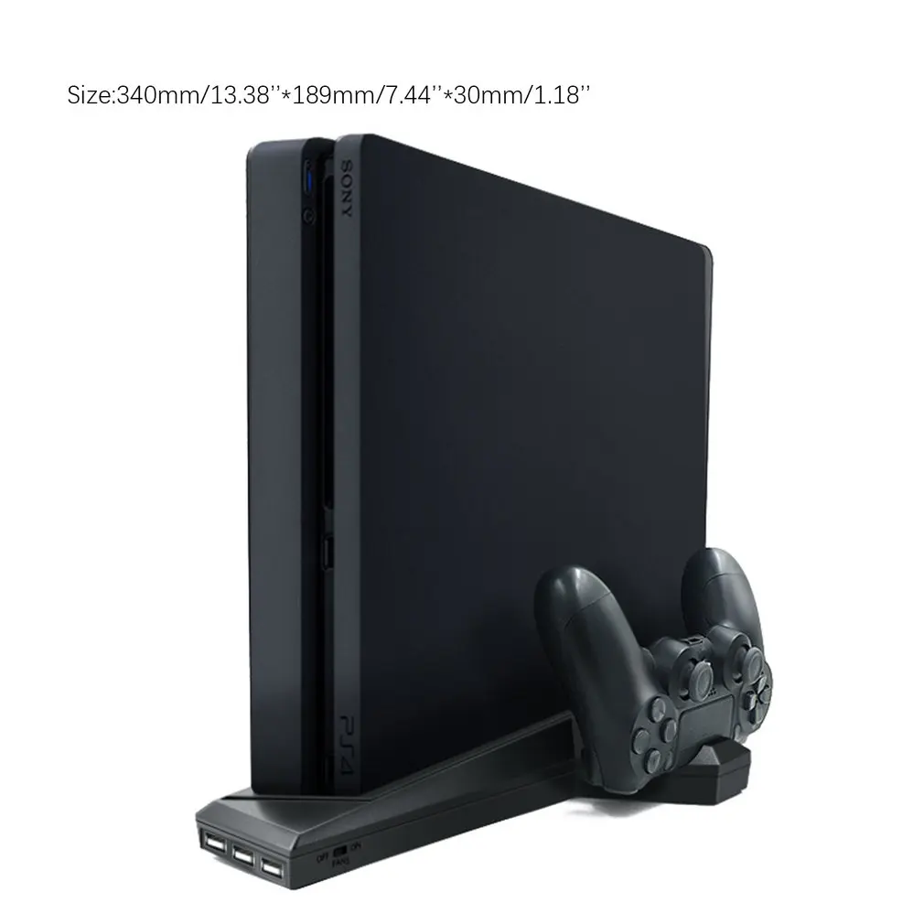 Для PS4/PS4 Slim/PS4 Pro вертикальная подставка с охлаждающим вентилятором двойной контроллер зарядное устройство зарядная станция для SONY Playstation 4 кулер
