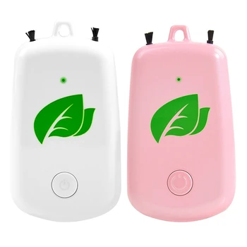 

2 Pcs Hanging Neck Air Purifier, Wearable Portable Car Oxygen Bar USB Rechargeable Negative Ion Air Purifier