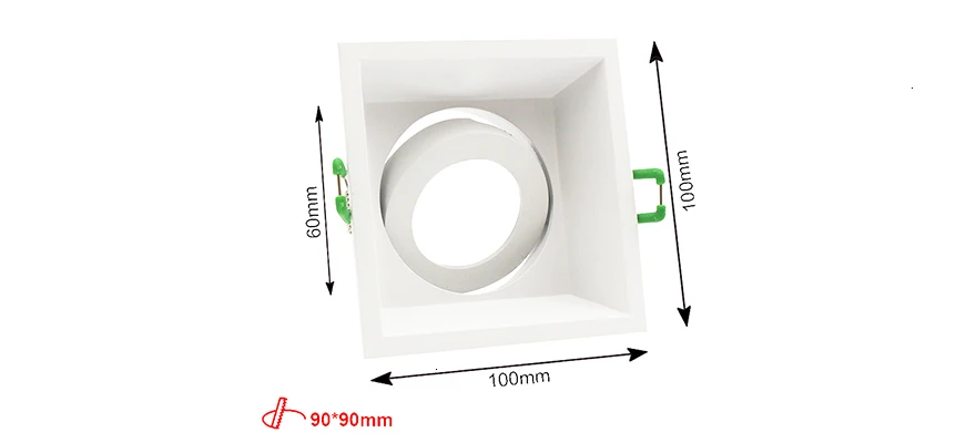 LEDIARY Квадратные двойные кольца светильники антибликовое крепление MR16 GU10 85-265 в 90 мм вырезанное отверстие глубокий вогнутый встраиваемый потолочный точечный светильник
