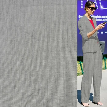 

Gray and white wool worsted fabric 80% wool fancy worsted suiting fabric,WF233