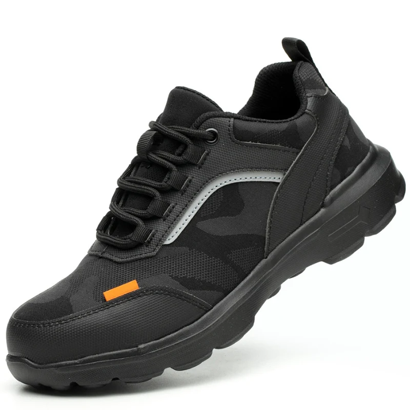 

large size mens casual breathable steel toe cap work safety shoes anti-pierce worker shoe platform security boots protection man