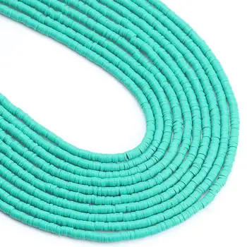 

4/6mm Green Polymer Clay Chip Disk Beads Bohemian Soft Pottery Spacer Slices Beads for Jewelry Making Diy Bracelet Necklace 15"