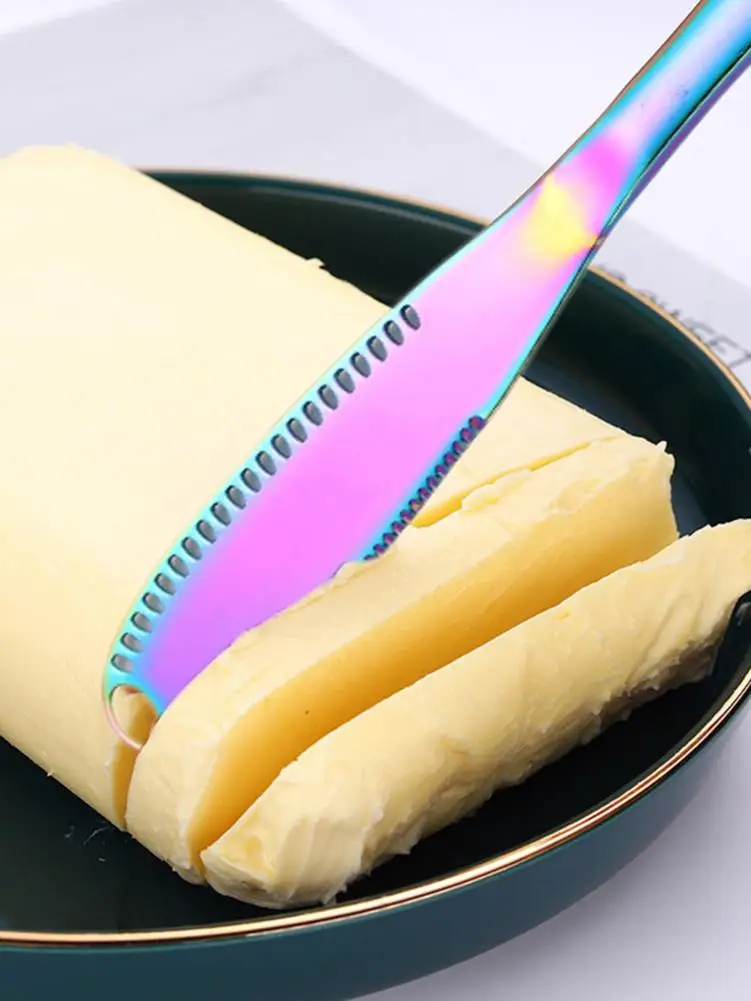  430 Stainless Steel Butter Knife With Hole Multifunctional Cream Western Bread Jam Spatula Home Kit