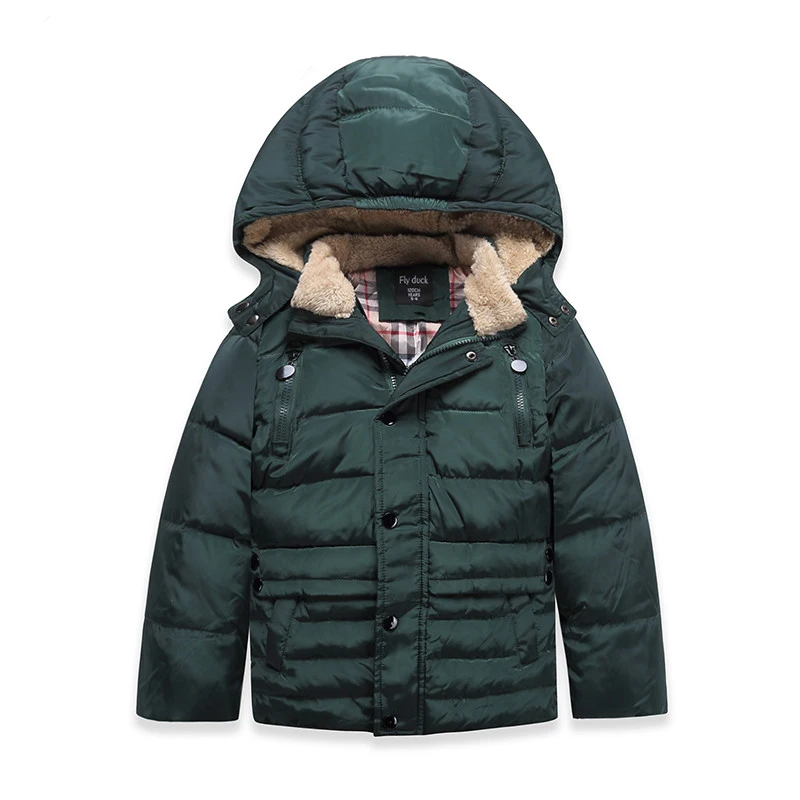 

100% White Duck Down Parkas Boys Girls Coats Green for Winter Kids Children Hooded Down Outfits Clothes Thicken Clothing