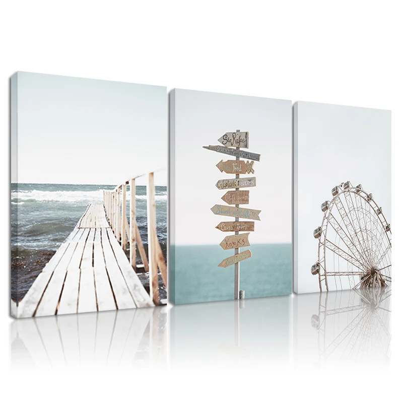 Картина на холсте у берега в рамке для гостиной Летний пляж | Дом и сад