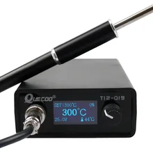 T12-Q19 паяльная цифровая станция электронный паяльник OLED 1,3 дюймов подходит AC/DC мощность с M8 металлической ручкой железные наконечники
