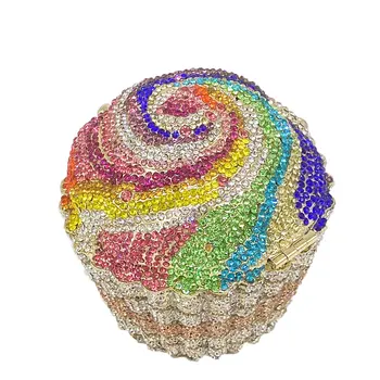 

Cupcake Design Diamond Purses Bag Crystal Women Clutch Evening Bags For Formal Party