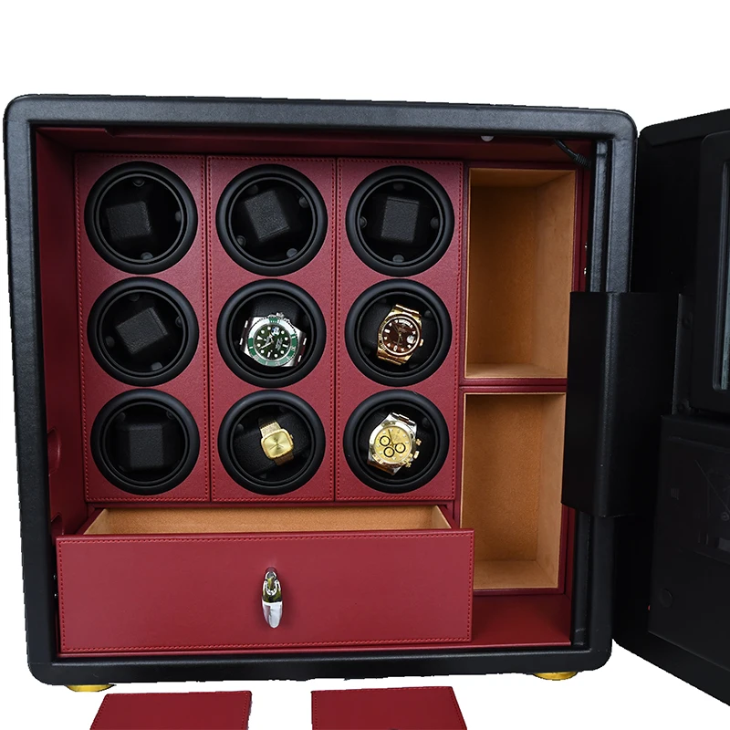 H3378c0241c0f41b2b70683f3da1024e0a IBBETON Watch Winder Intelligent Safe Box Automatic Watch Steel Storage Box 6/9/12 Watches & Jewelry Storage Cabinet