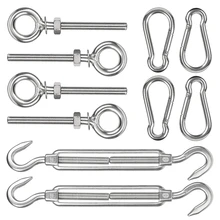 10 шт. 304 нержавеющая сталь M8 сверхмощный солнцезащитный навес парус крепежный комплект тройной угол сад патио навес солнцезащитный крем оборудование