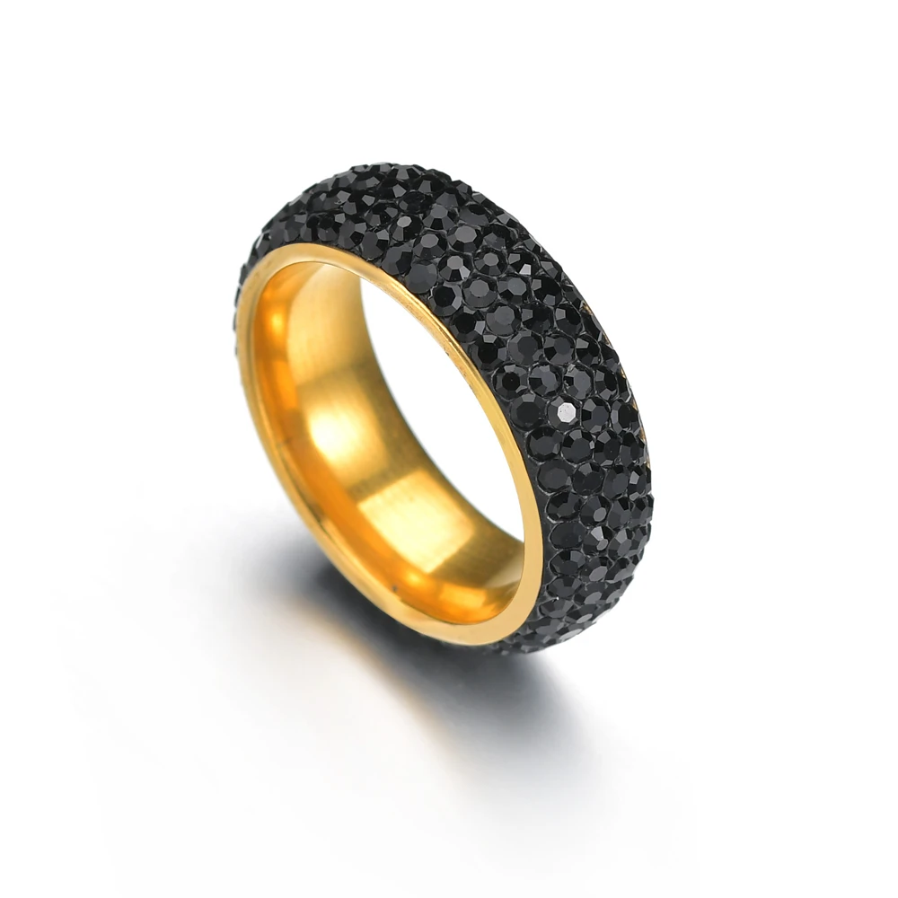 Wedding Rings For Women Black Crystal Engagement Design White Elegant Rings