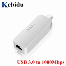 Kebidu USB 3,0 до 1000 Мбит/с Gigabit RJ45 Lan USB сетевой конвертер для компьютера, ноутбука, ноутбука Mi Box
